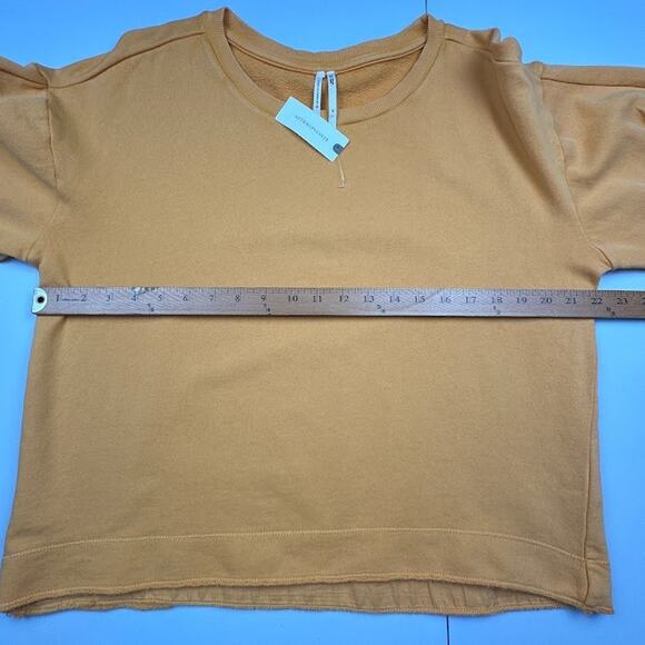Anthropologie Top Womens Extra Large Gold Sweatshirt Comfort Stretch Boho - Picture 10 of 13